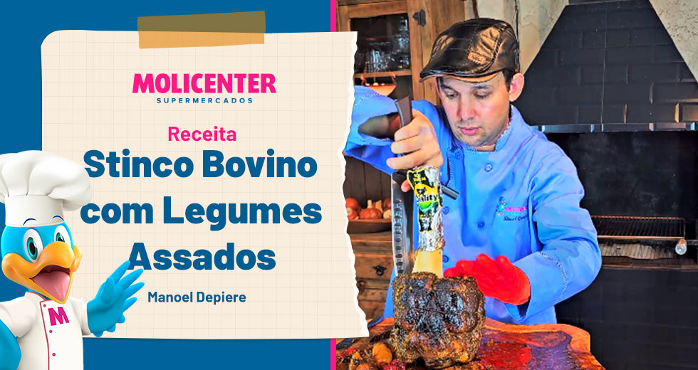 Receitas Molicenter: Stinco Bovino com Legumes Assados