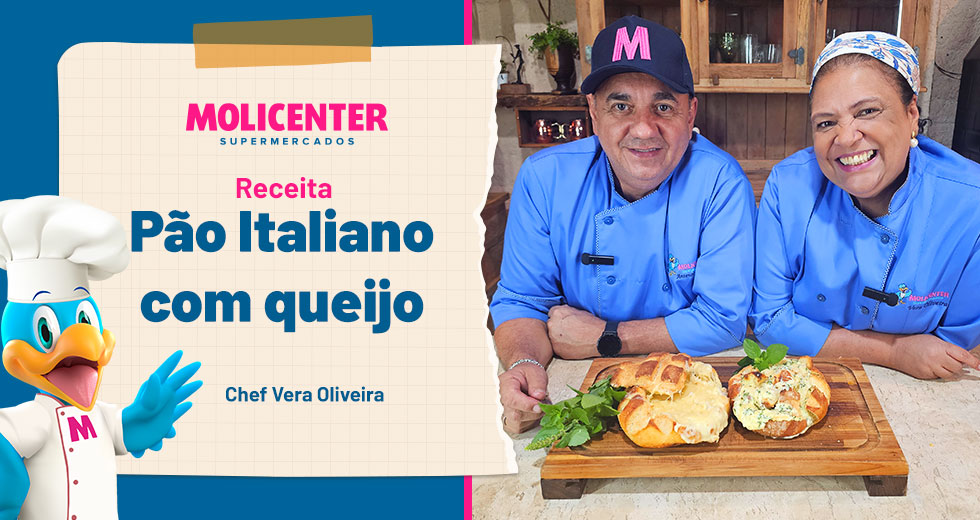 Receitas Molicenter: Pão Italiano Recheado com Queijo